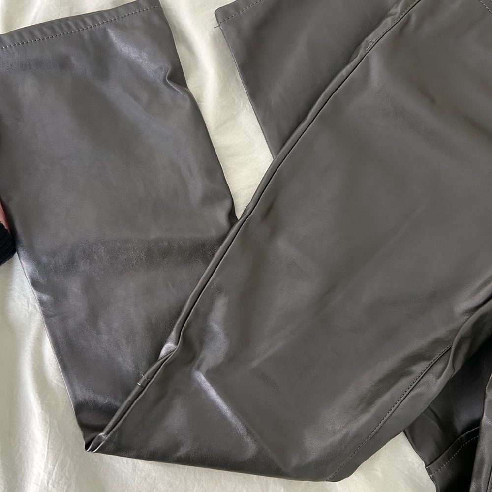 GAP Dark Olive Leather Pants - Picture 2 of 8